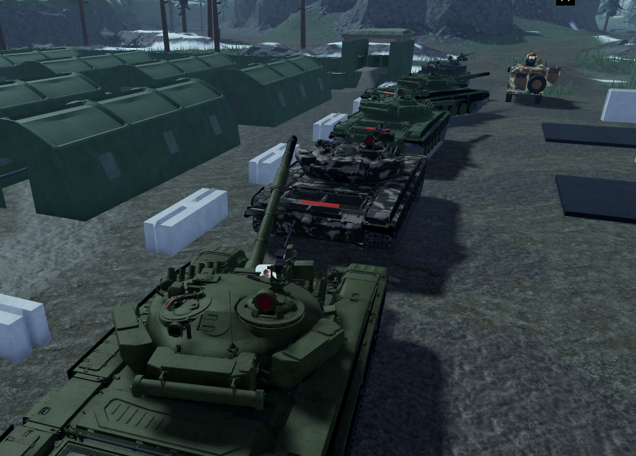 Armoured formation advancing